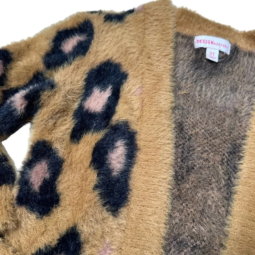 Toddler Girl Sweater Bundle Black Leopard Pink Knit Size 2T
